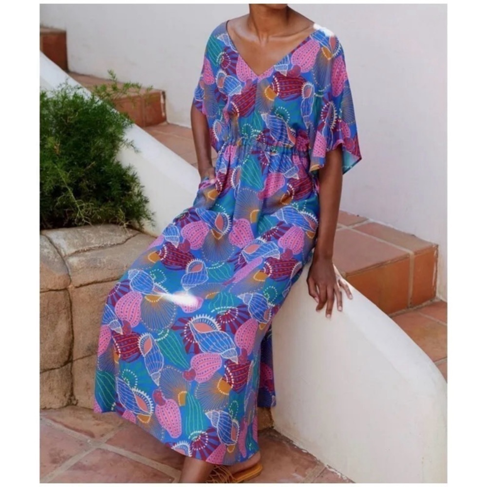 NEW ANTHROPOLOGIE FARM RIO Seashell Cover-Up Maxi Dress